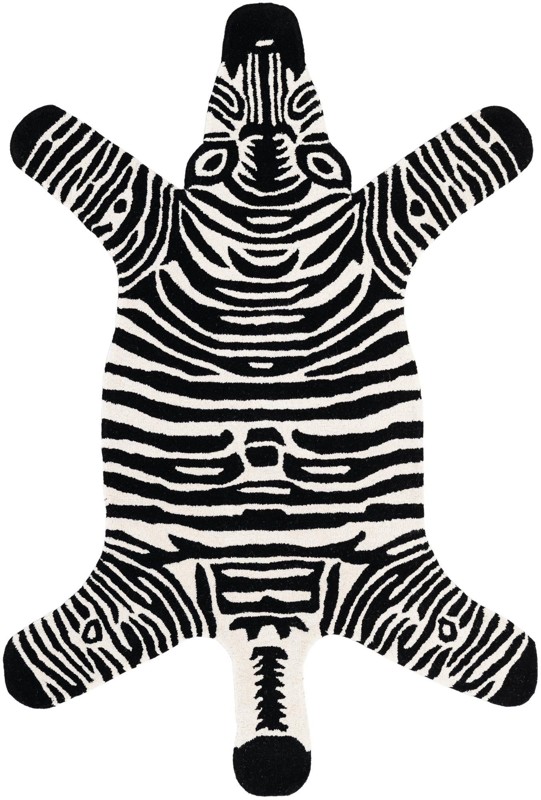 Greenleaf · Zebra Wool Rug, black and white