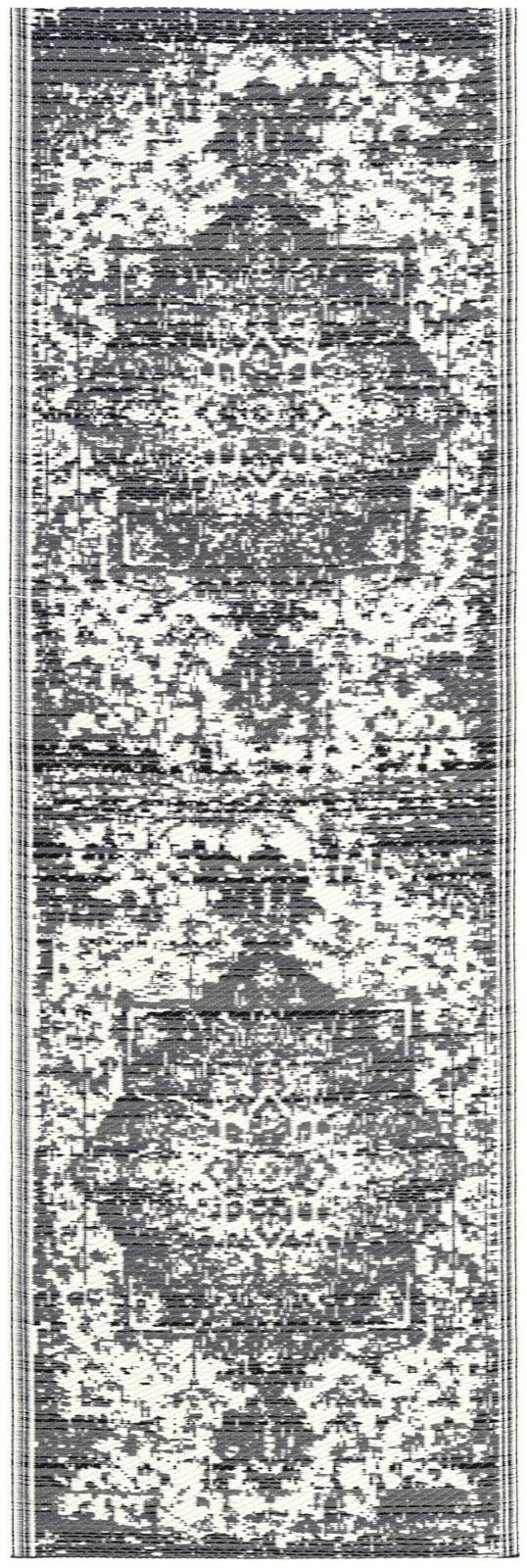 2' x 6' Millet · Medallion Outdoor Rug, gray