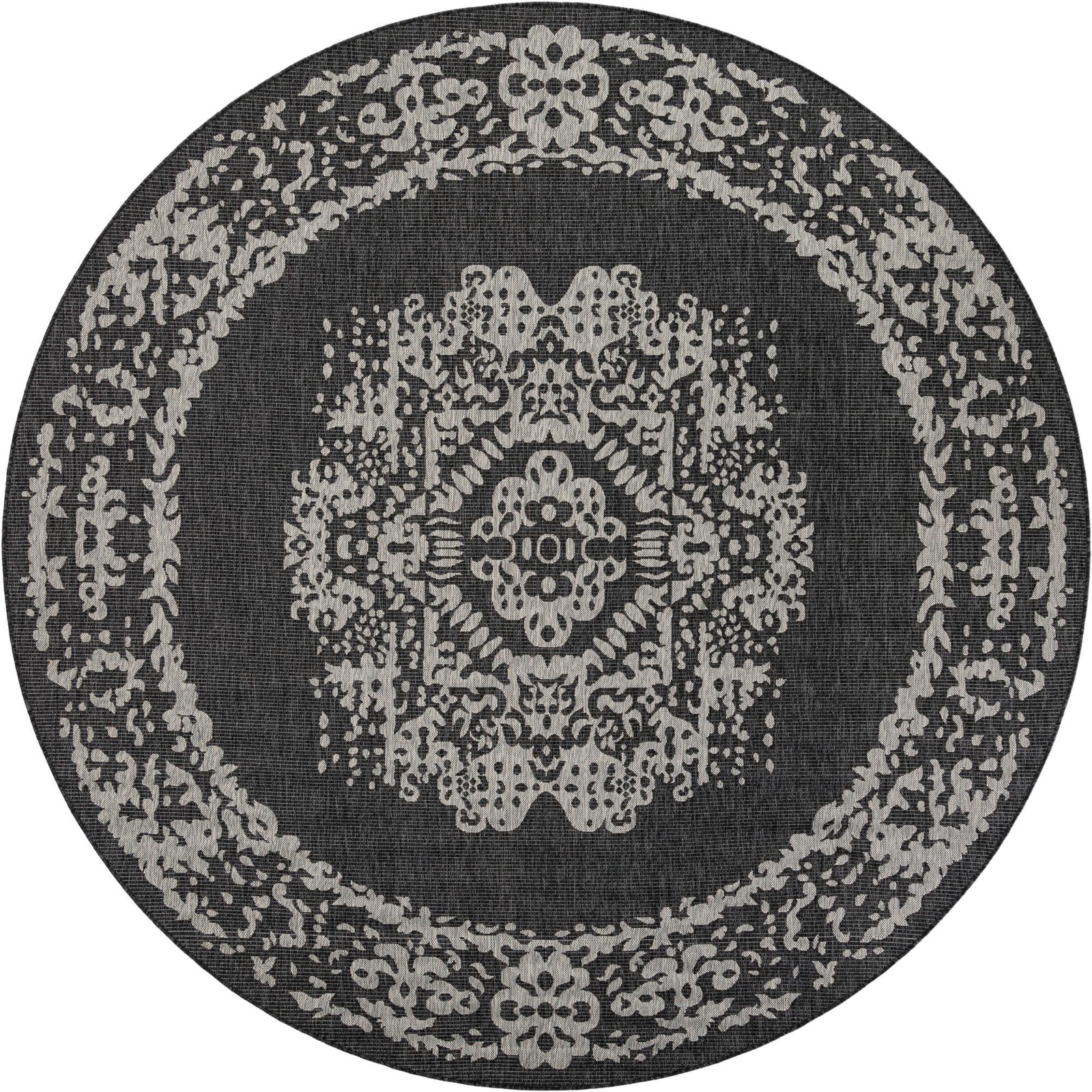 10' x 10' Hayden · Medallion Outdoor Rug, charcoal