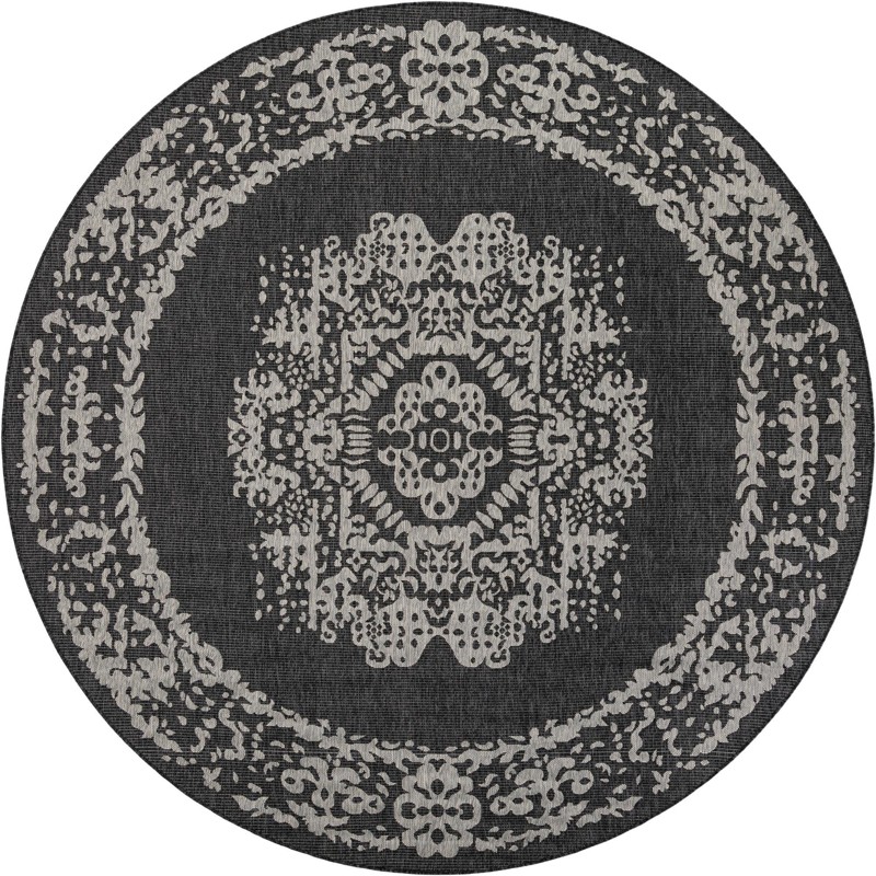 10' x 10' Hayden · Medallion Outdoor Rug, charcoal