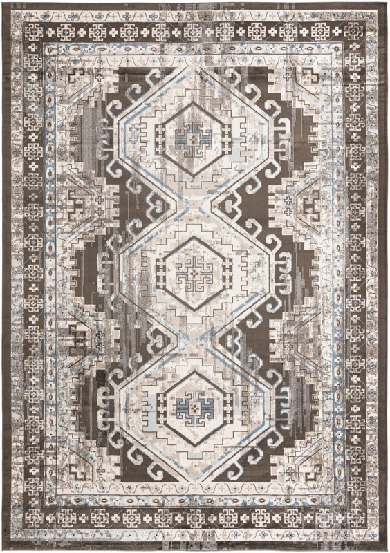 10' x 14' Harmon · Border rug, gray