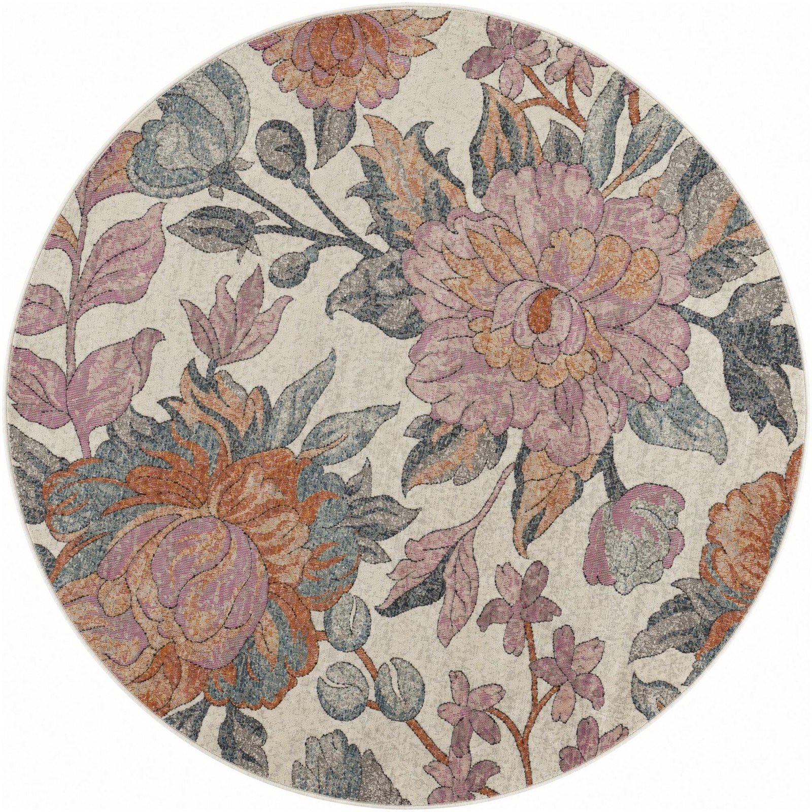6' x 6' Sandstone · Floral / botanical rug, multi