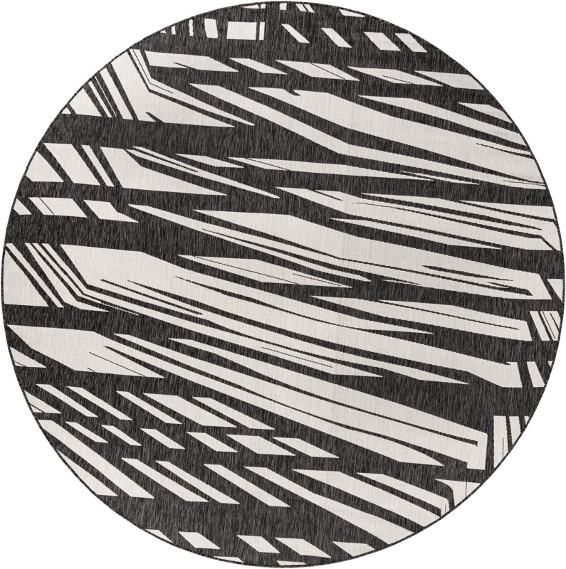 10' x 10' Frasier · Abstract geometric Outdoor Rug, black and white