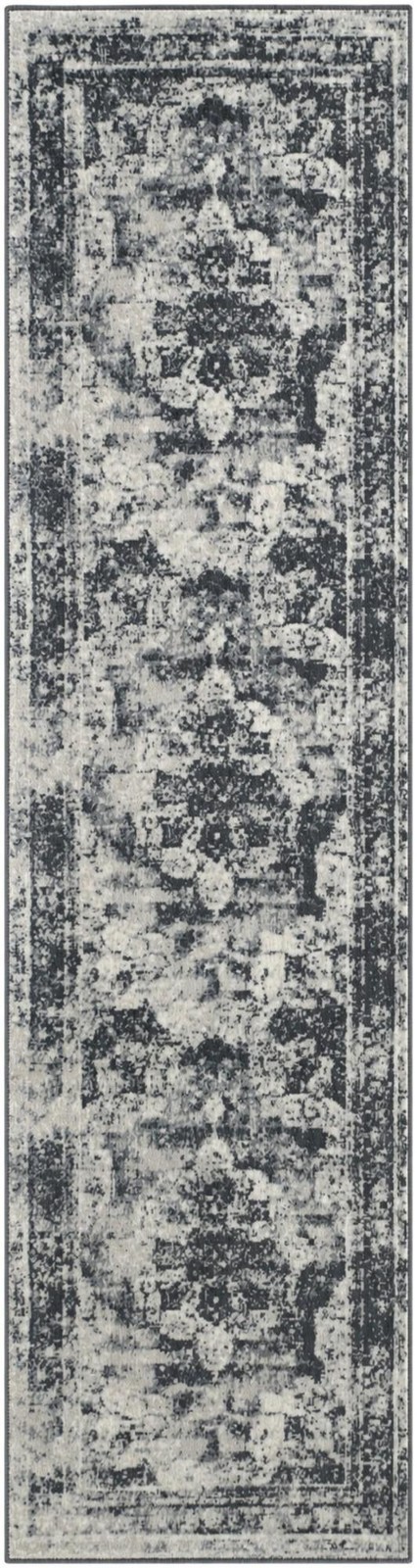 2' 7 x 10' Blakemore · Distressed medallion rug, slate and ivory
