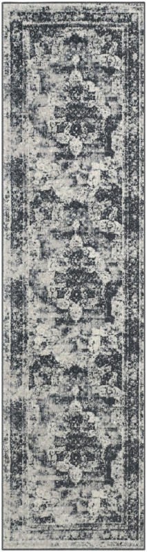 2' 7 x 10' Blakemore · Distressed medallion rug, slate and ivory