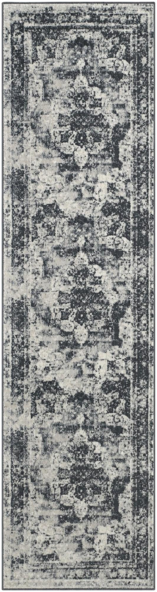 2' 7 x 10' Blakemore · Distressed medallion rug, slate and ivory