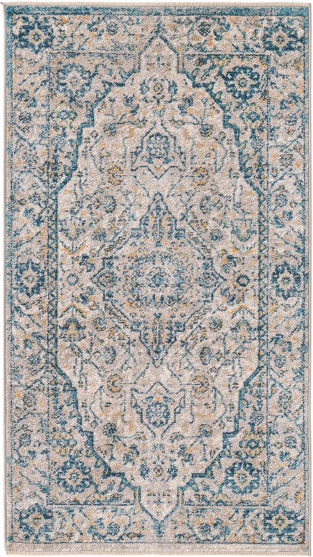 Thane · Medallion rug, gray and blue