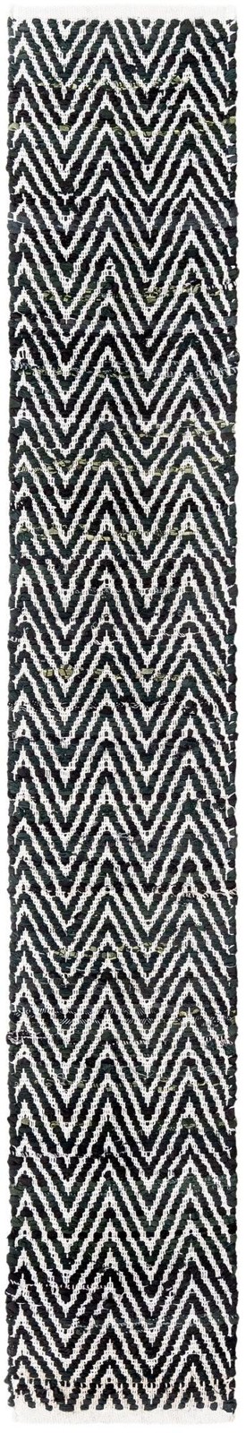 1' 2 x 8' Hopkins · Chevron Chindi Rug, black