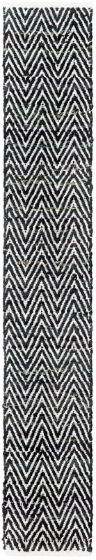 1' 2 x 8' Hopkins · Chevron Chindi Rug, black