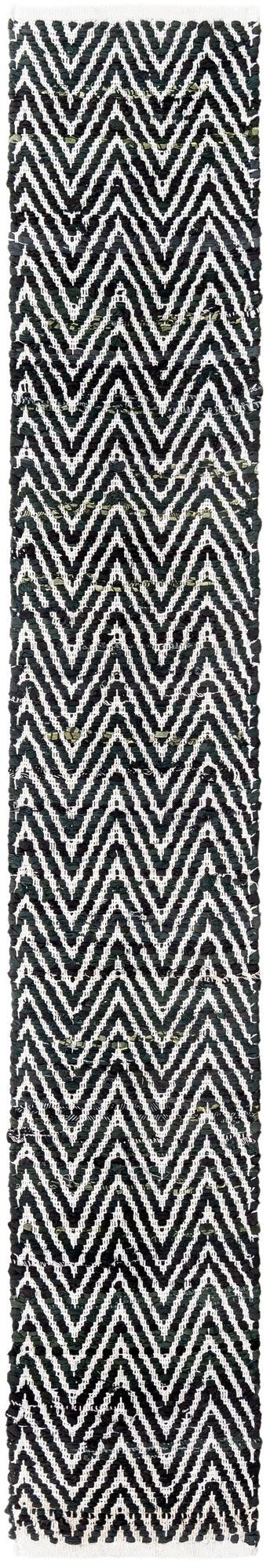 1' 2 x 8' Hopkins · Chevron Chindi Rug, black