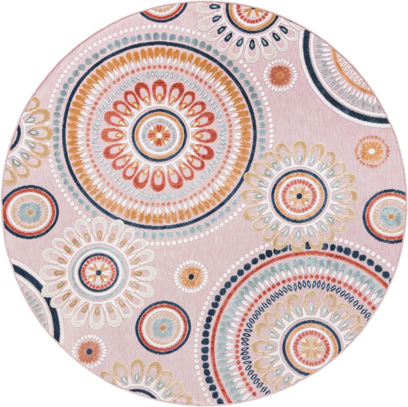 8' 2 x 8' 2 Whitefish · Geometric Outdoor Rug, pink