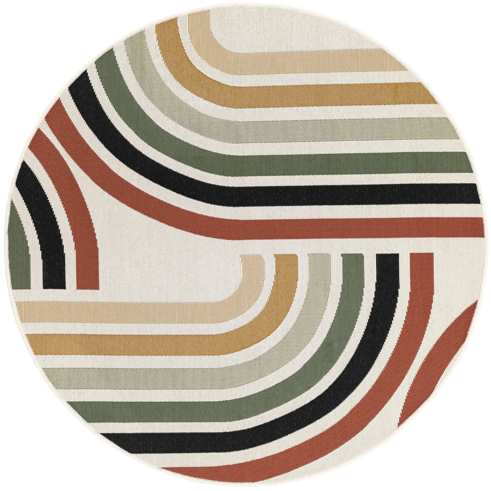 4' x 4' Mulligan · Striped geometric Outdoor Rug, multi