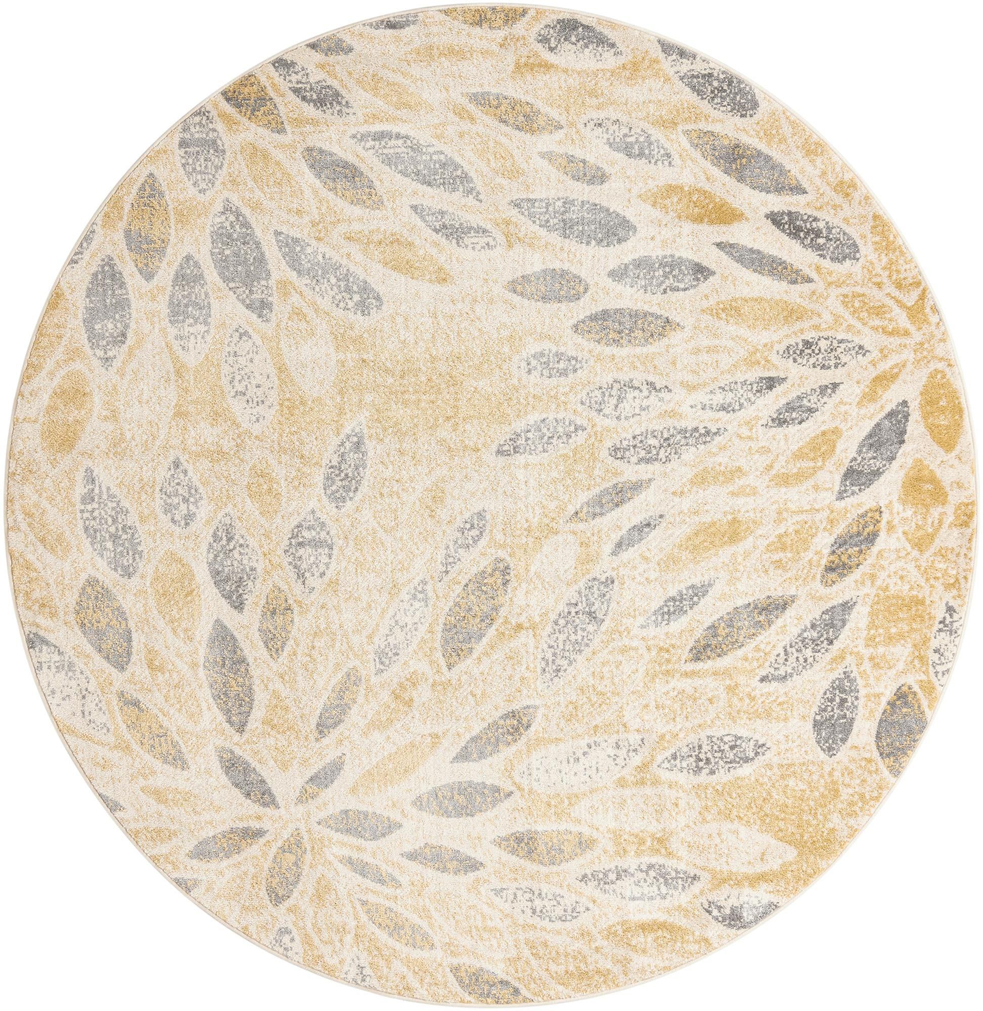 8' x 8' Kilbride · Floral / botanical rug, yellow