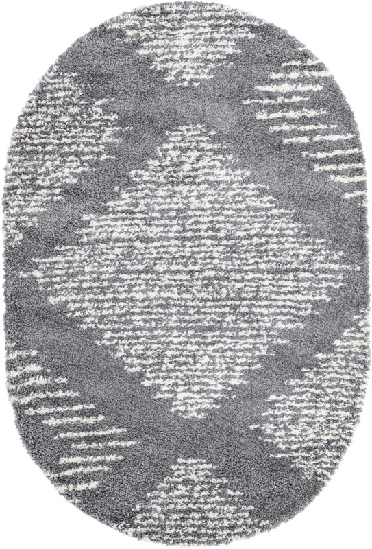 Cobble · Diamond Shag Rug, gray