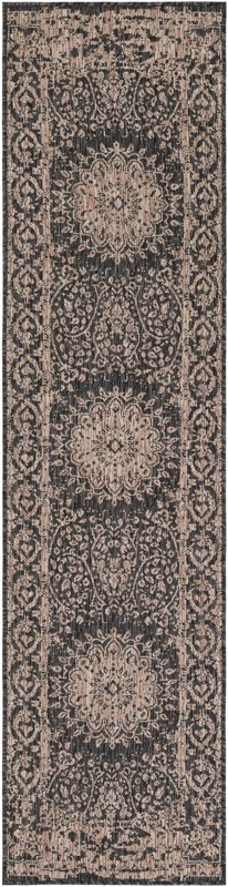 Royce · Medallion Outdoor Rug, black and brown