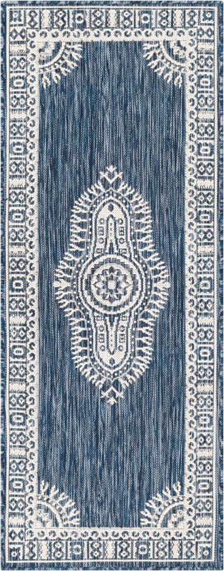 2' x 5' 3 Bainbridge · Border Outdoor Rug, blue