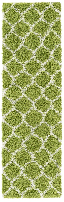 2' x 7' Barnett · Geometric Shag Rug, green