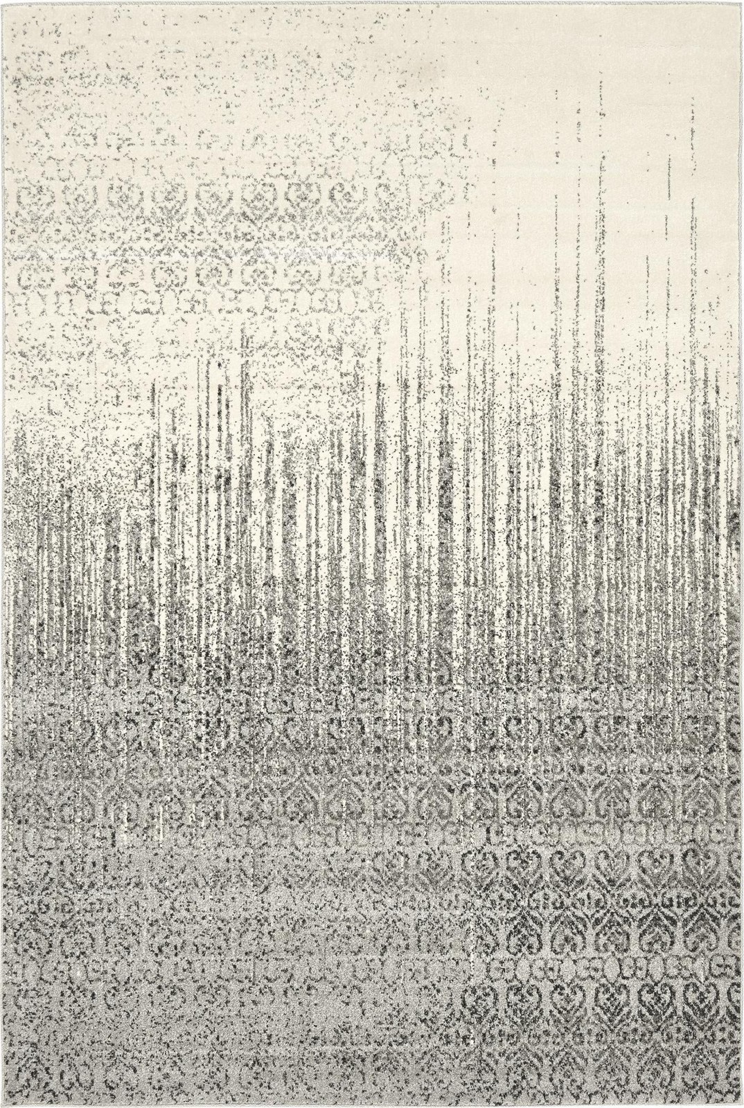 6' x 9' Marchmont · Abstract damask rug, gray and ivory
