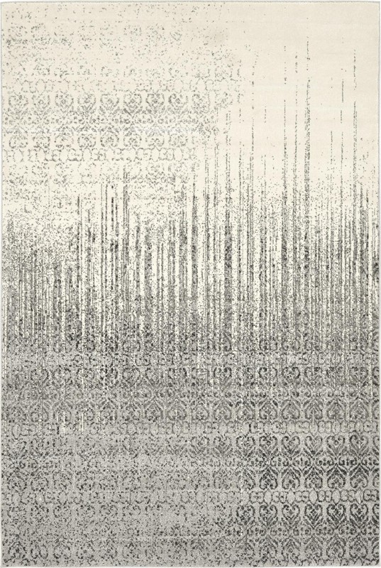 6' x 9' Marchmont · Abstract damask rug, gray and ivory