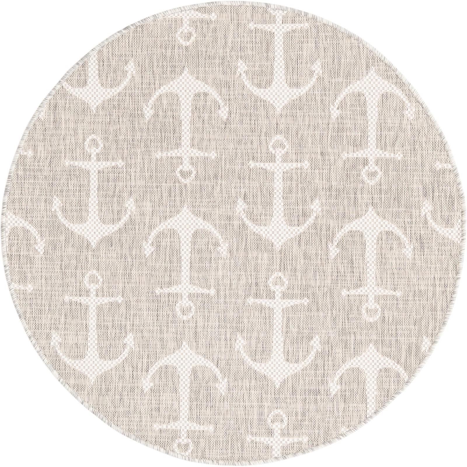 4' x 4' Millbrook · Anchor Outdoor Rug, gray and ivory