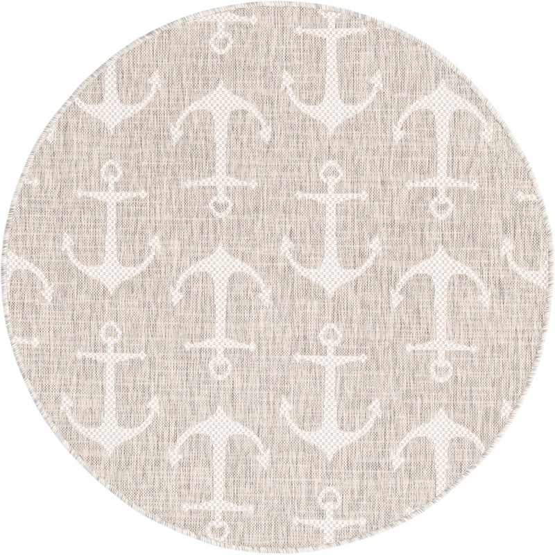 4' x 4' Millbrook · Anchor Outdoor Rug, gray and ivory
