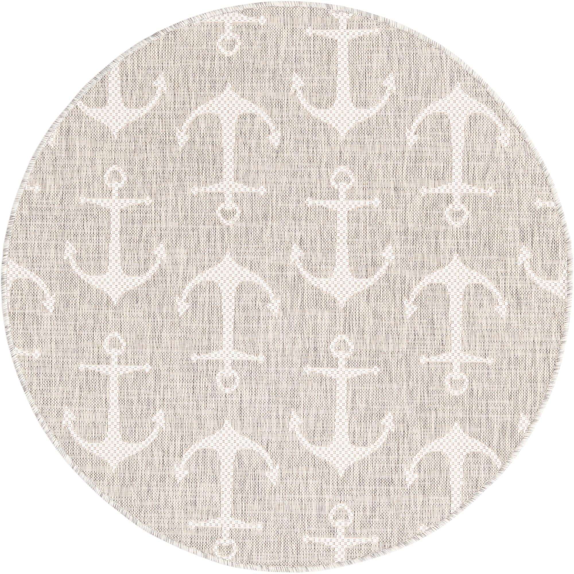 4' x 4' Millbrook · Anchor Outdoor Rug, gray and ivory