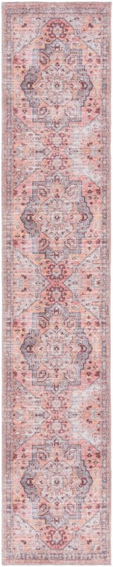 2' x 10' Shattuck · Medallion Washable Rug, apricot and gray