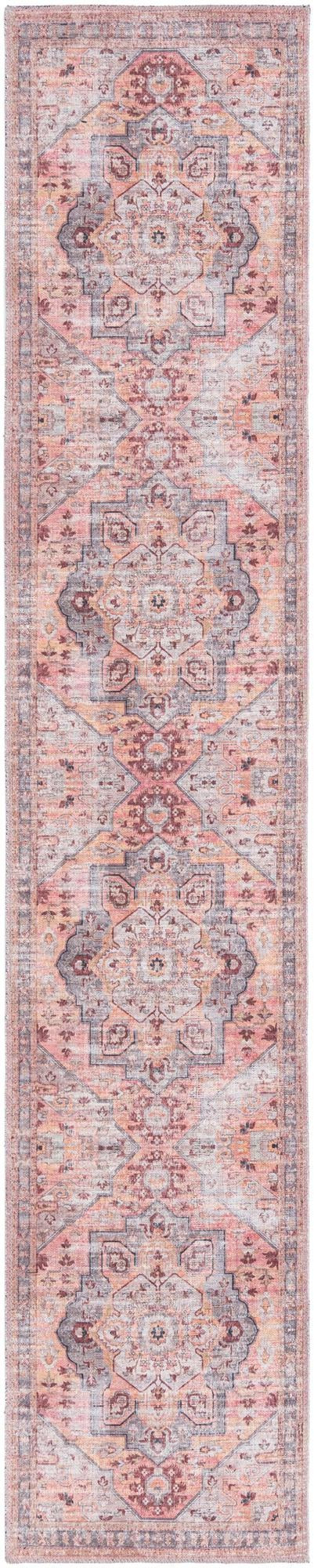 2' x 10' Shattuck · Medallion Washable Rug, apricot and gray