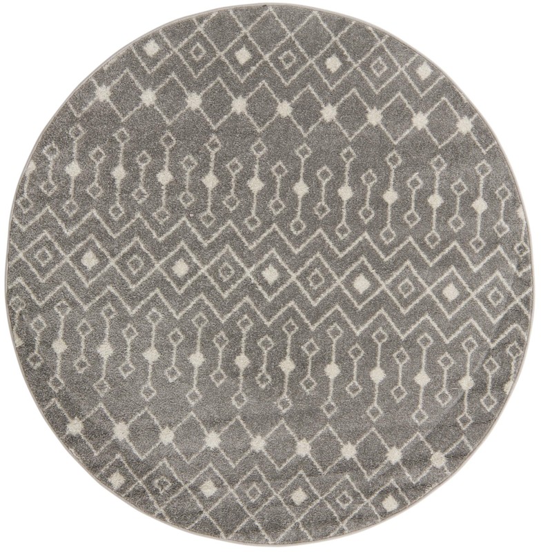 6' x 6' Boswell · Geometric rug, gray and ivory