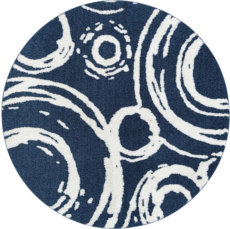 7' 10 x 7' 10 Beech · Abstract rug, blue