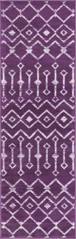 2' x 6' 7 Dudley · Chevron rug, violet