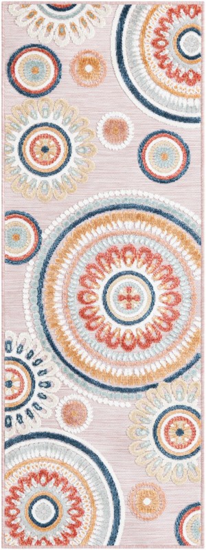 2' 2 x 6' Whitefish · Medallion Outdoor Rug, pink