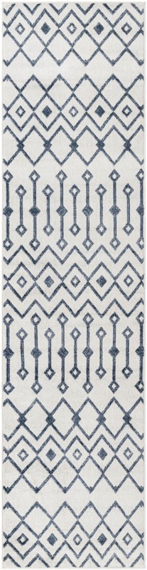 2' 7 x 10' Eugene · Geometric rug, white and navy