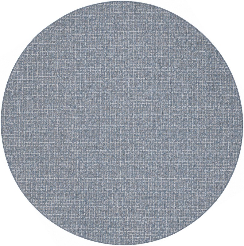 7' 10 x 7' 10 Loam · Plaid Outdoor Rug, navy blue