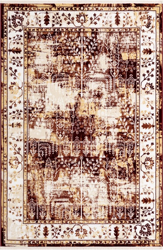 5' 3 x 8' Bushnell · Border rug, burgundy red