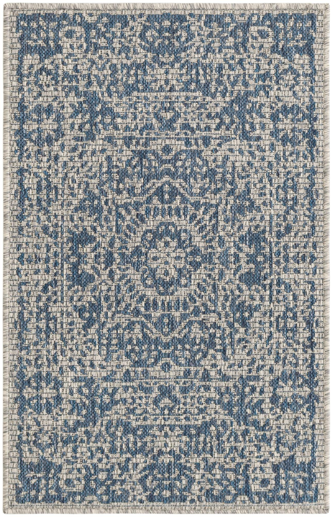 2' x 3' Hayden · Border Outdoor Rug, blue