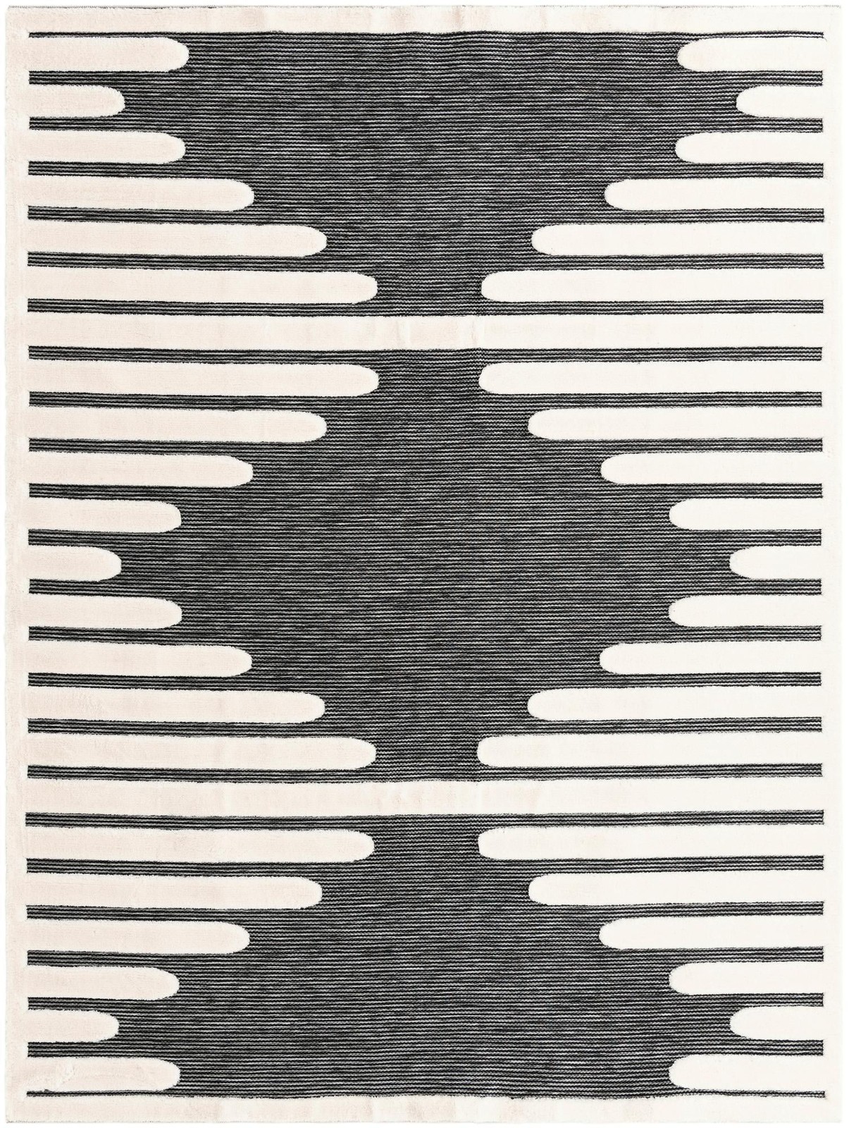 9' x 12' Hibbert · Geometric lines rug, gray and ivory