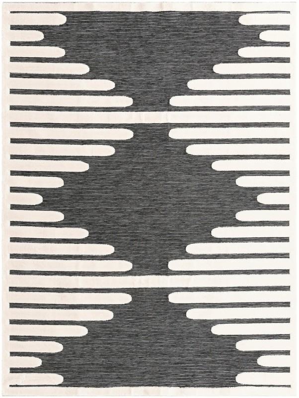9' x 12' Hibbert · Geometric lines rug, gray and ivory