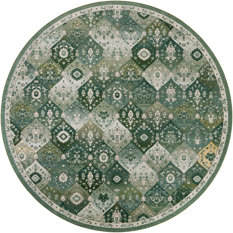12' x 12' Willard · Patchwork rug, green
