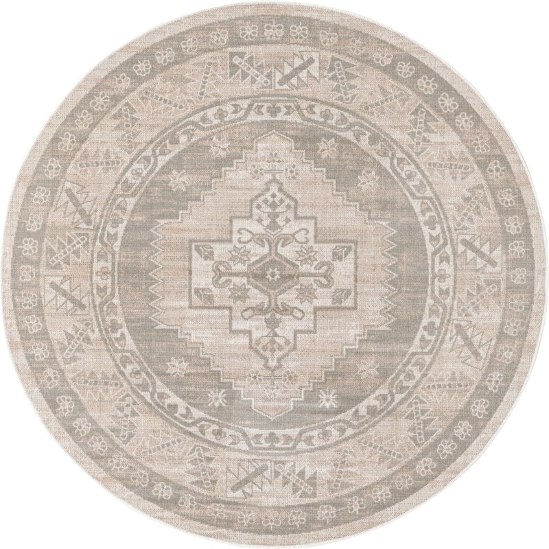 5' x 5' Ligonier · Border rug, mink