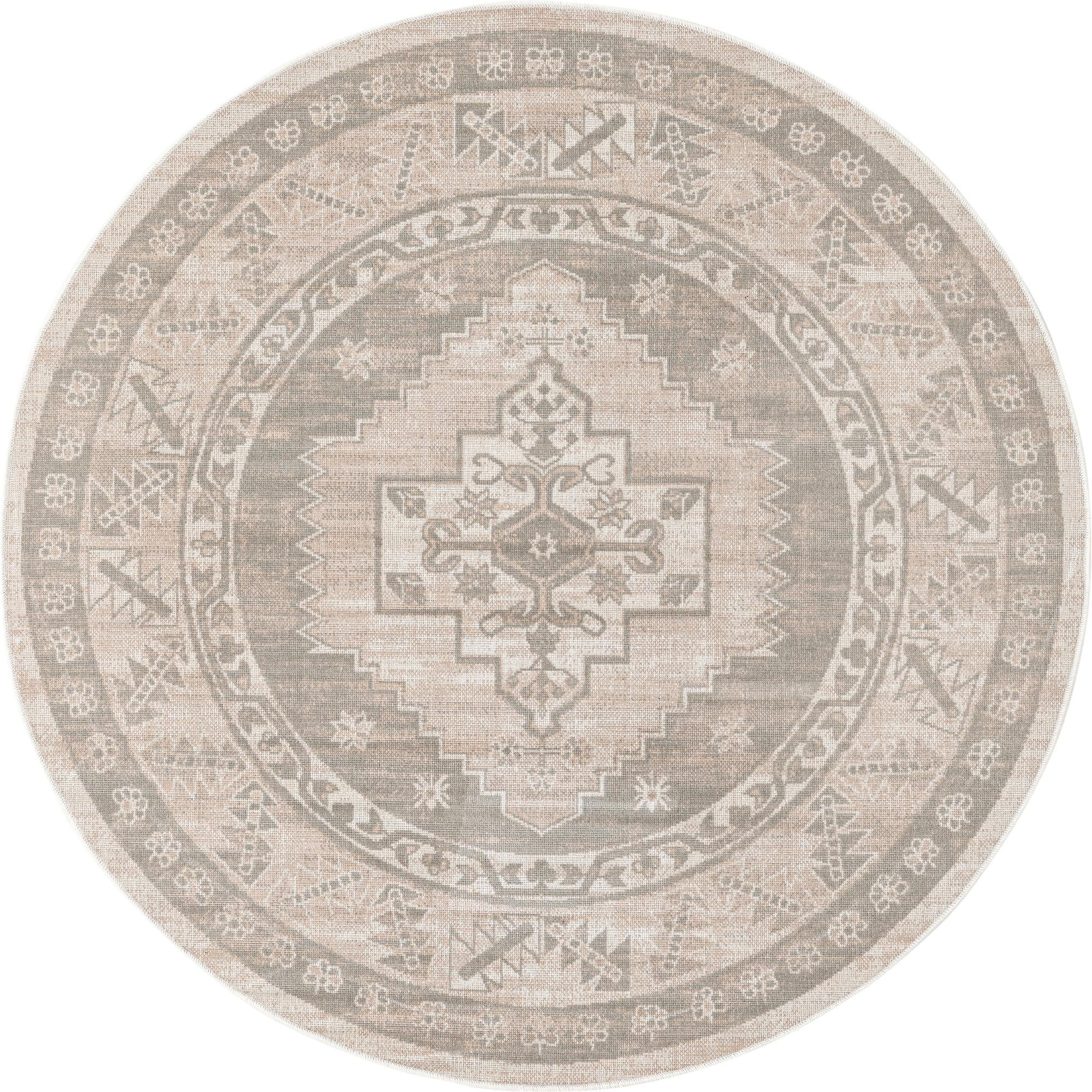 5' x 5' Ligonier · Border rug, mink