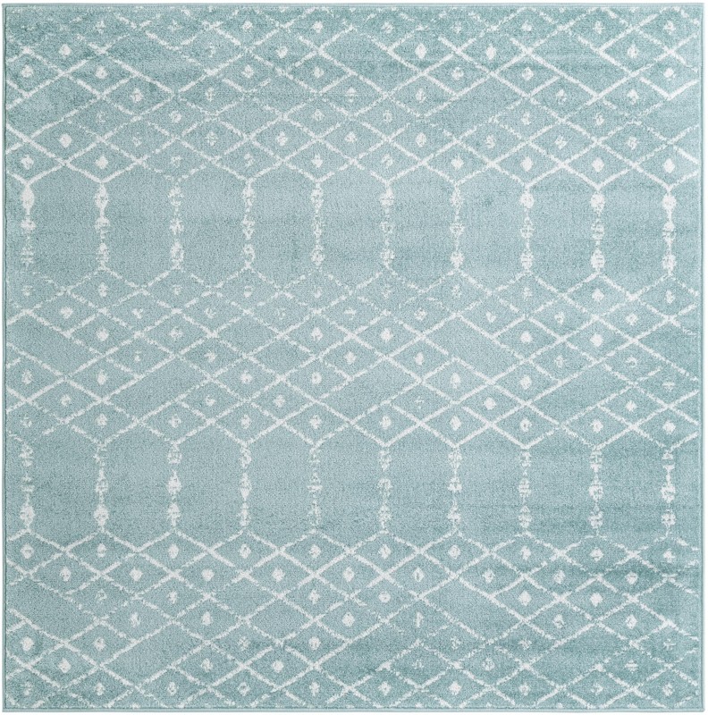 6' 1 x 6' 1 Newcomb · Diamond rug, aqua