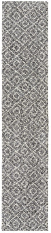 3' 3 x 16' 5 Brock · Diamond Shag Rug, gray
