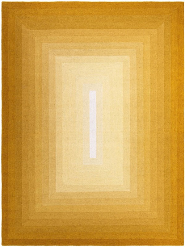 9' x 12' Rusk · Border Wool Rug, yellow gold