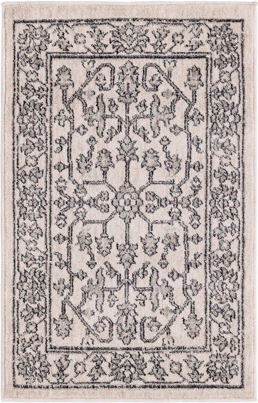 2' x 3' Parsley · Border rug, ivory
