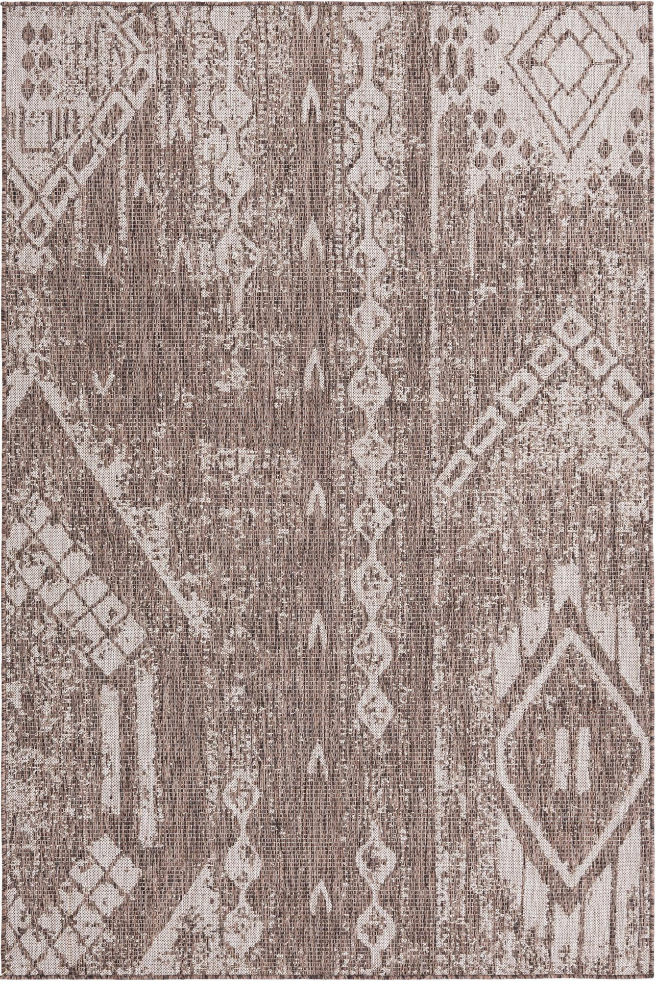 5' 3 x 8' Wildman · Diamond Outdoor Rug, brown