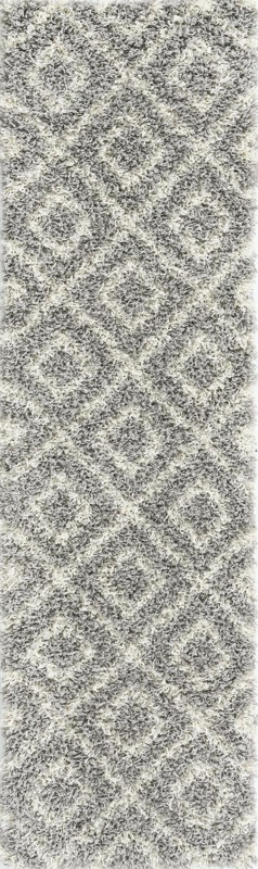 2' x 7' Brock · Diamond Shag Rug, gray