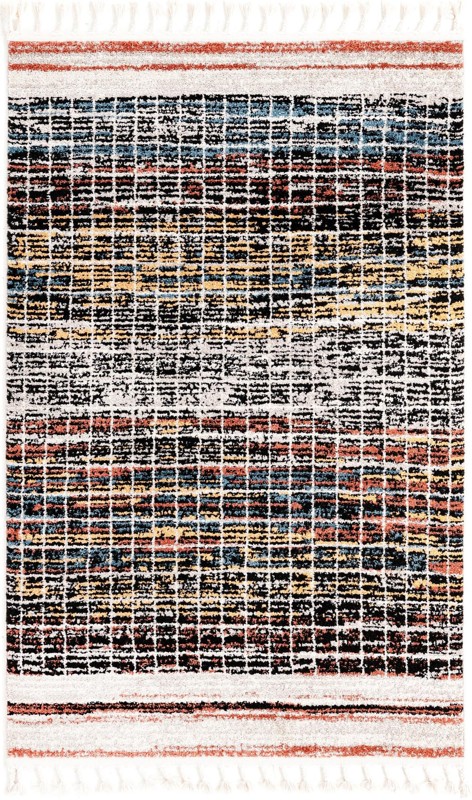 Kenney · Grid rug, black and multi