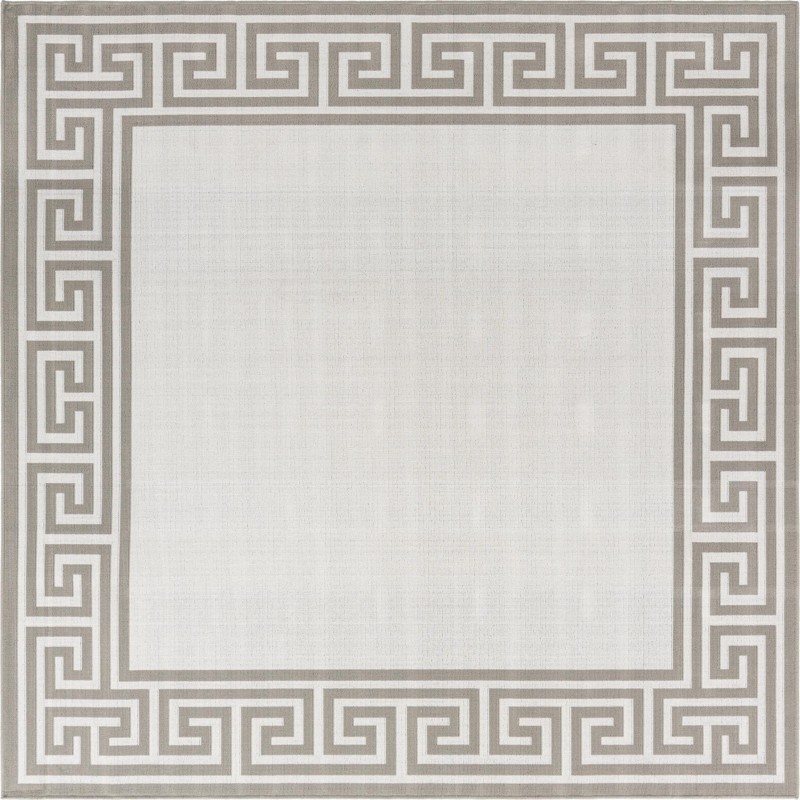 7' 10 x 7' 10 Bradley · Border Outdoor Rug, ivory