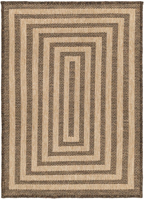 2' x 3' Ashland · Border rug, natural and brown